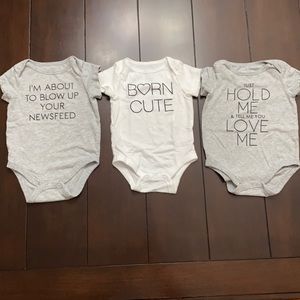 Jumping Beans novelty gender neutral onesies - 3M